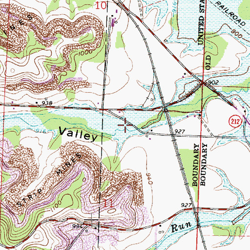 Topographic Map of Center Valley, OH