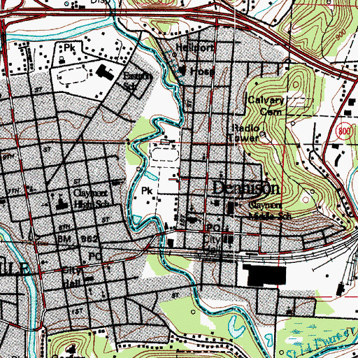 Topographic Map of Central Park, OH