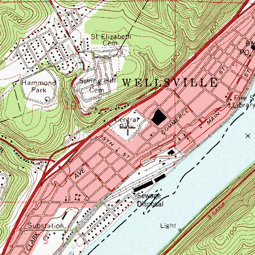 Topographic Map of Central Park, OH