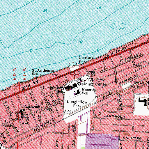 Topographic Map of Century Park, OH