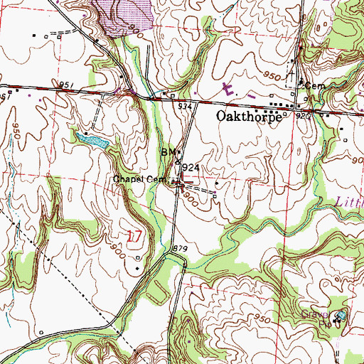 Topographic Map of Chapel Cemetery, OH