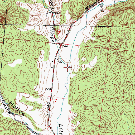 Topographic Map of Chapel Creek, OH