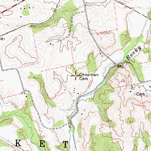 Topographic Map of Chapman Cemetery, OH