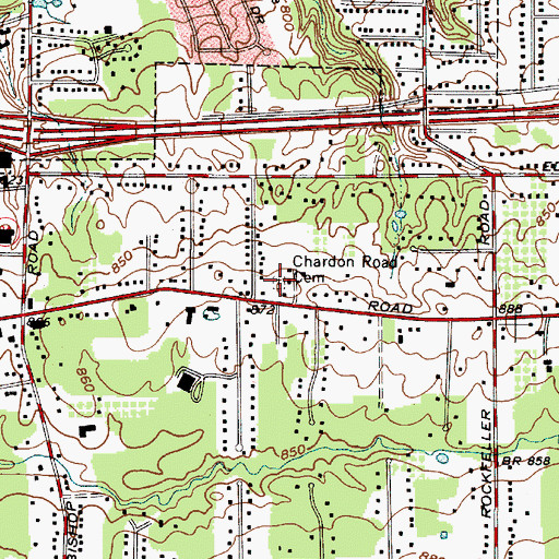 Topographic Map of Chardon Road Cemetery, OH