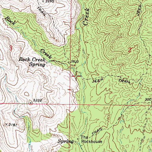 Topographic Map of Rock Creek, AZ
