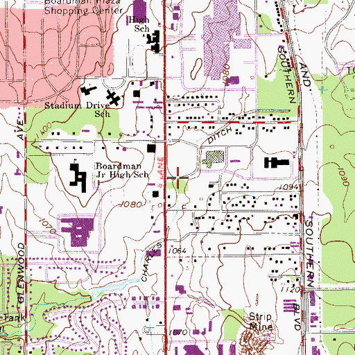 Topographic Map of Charles Ditch, OH