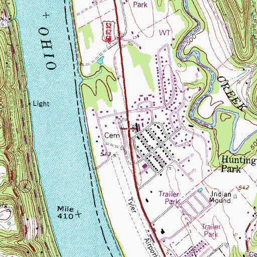 Topographic Map of Charter Oak Cemetery, OH