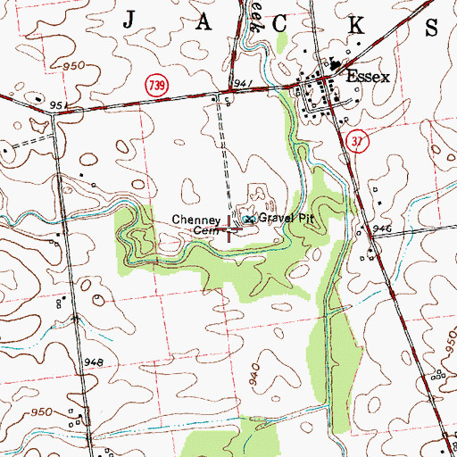Topographic Map of Cheney Cemetery, OH