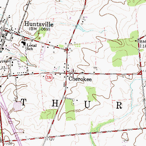Topographic Map of Cherokee, OH