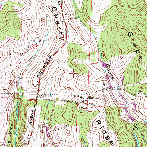 Topographic Map of Cherry Ridge, OH