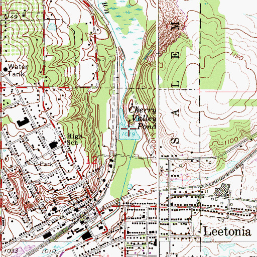 Topographic Map of Cherry Valley Pond, OH