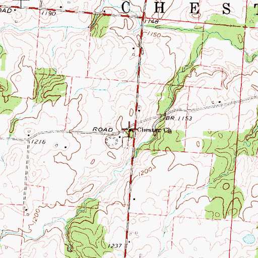 Topographic Map of Chester Baptist Church, OH