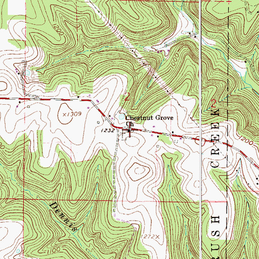 Topographic Map of Chestnut Grove Church, OH