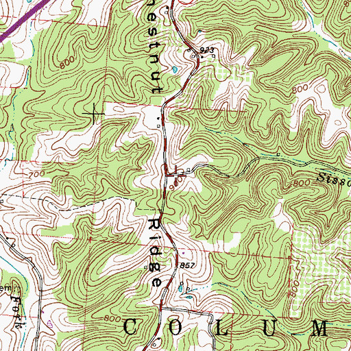 Topographic Map of Chestnut Ridge, OH