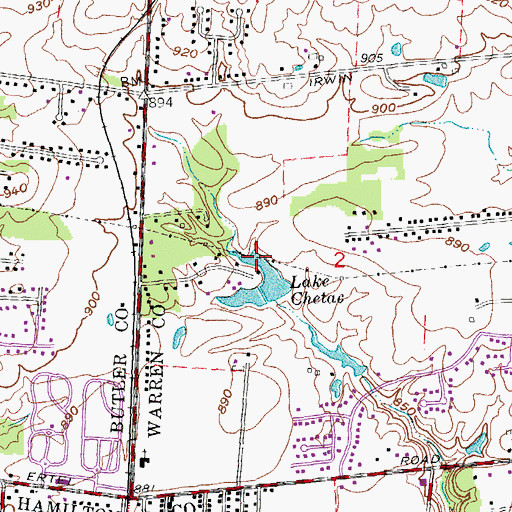 Topographic Map of Lake Chetac, OH