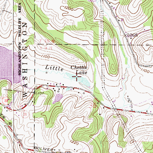 Topographic Map of Chettle Lake, OH