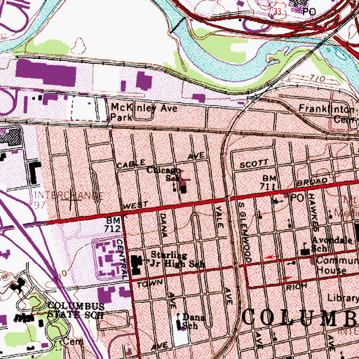 Topographic Map of Chicago School, OH