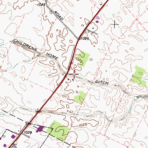 Topographic Map of Childrens Home Ditch, OH