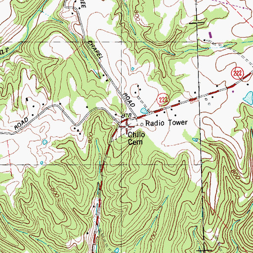 Topographic Map of Chilo Cemetery, OH