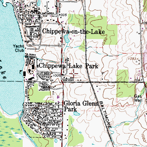 Topographic Map of Chippewa Lake Park, OH