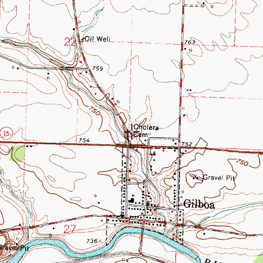 Topographic Map of Cholera Cemetery, OH