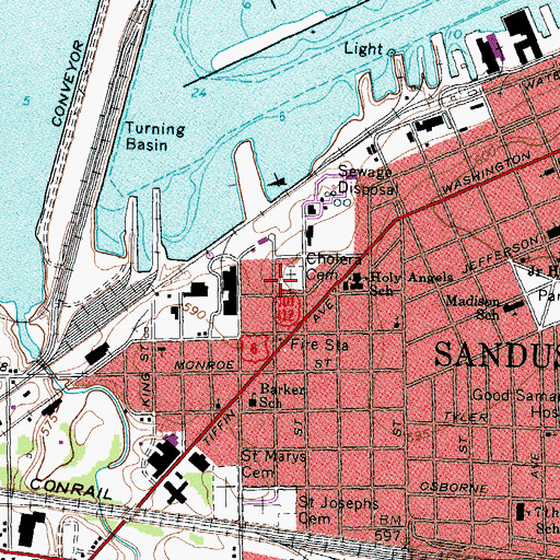 Topographic Map of Cholera Cemetery, OH