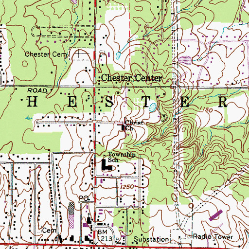Topographic Map of Christ Presbyterian Church, OH