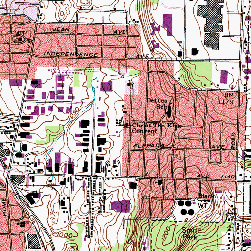 Topographic Map of Christ the King Convent, OH