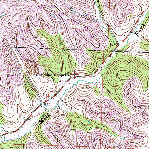Topographic Map of Christian Chapel, OH