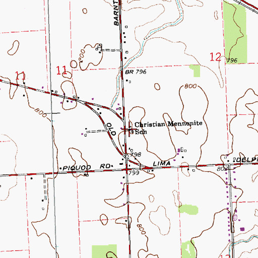 Topographic Map of Christian Mennonite School, OH