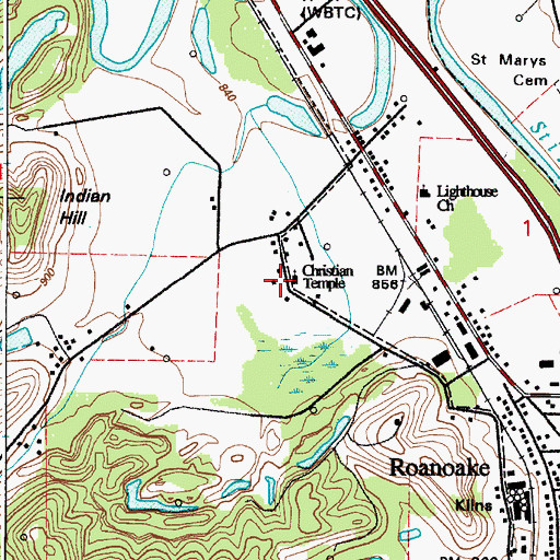 Topographic Map of Christian Temple, OH