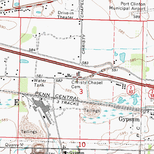 Topographic Map of Christy Chapel Cemetery, OH