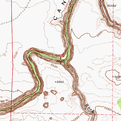 Topographic Map of Rock Creek, AZ