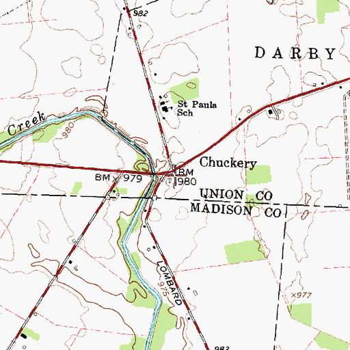 Topographic Map of Chuckery, OH