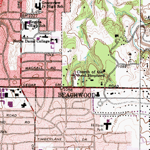 Topographic Map of Church of the Good Shepherd, OH