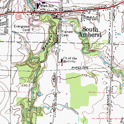 Topographic Map of Church of the Nativity, OH