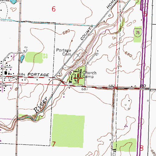 Topographic Map of Church Camp, OH
