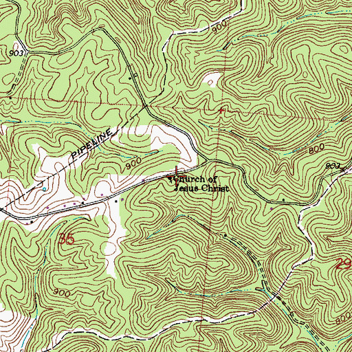 Topographic Map of Church of Jesus Christ, OH