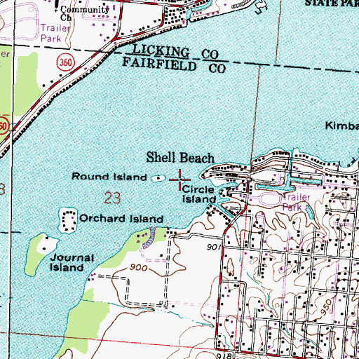 Topographic Map of Circle Island, OH