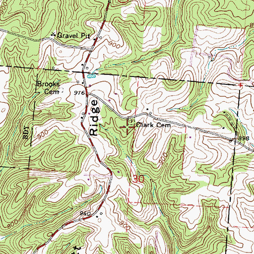 Topographic Map of Clark Cemetery, OH