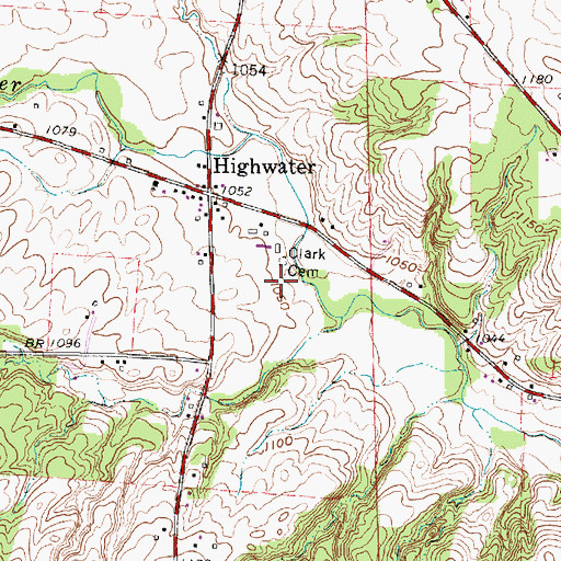 Topographic Map of Clark Cemetery, OH