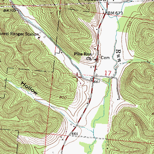 Topographic Map of Clark Hollow, OH