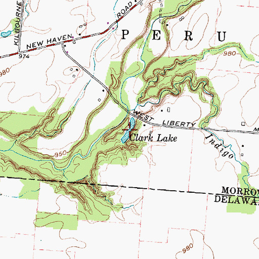 Topographic Map of Clark Lake, OH