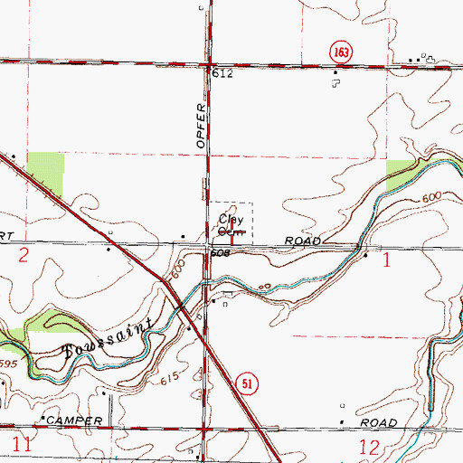Topographic Map of Clay Cemetery, OH