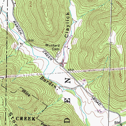 Topographic Map of Claylick Hollow, OH