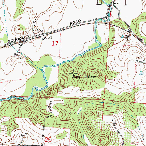 Topographic Map of Claypool Cemetery, OH