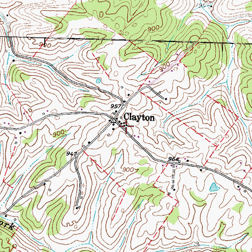 Topographic Map of Clayton, OH