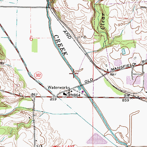 Topographic Map of Clear Creek, OH