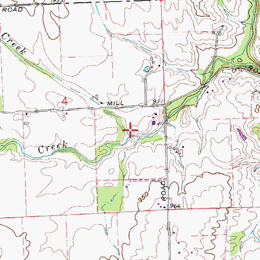 Topographic Map of Clear Creek, OH