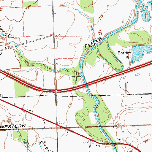 Topographic Map of Clear Creek, OH
